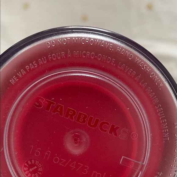 Starbucks Red Tumbler with White holiday Pattern - Picture 3 of 11